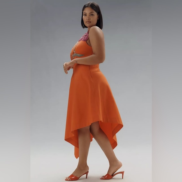 NWT! Yukiko Noritake x Anthropologie Asymmetric Floral Midi Dress - 2 Petite 🍬 - Picture 7 of 8